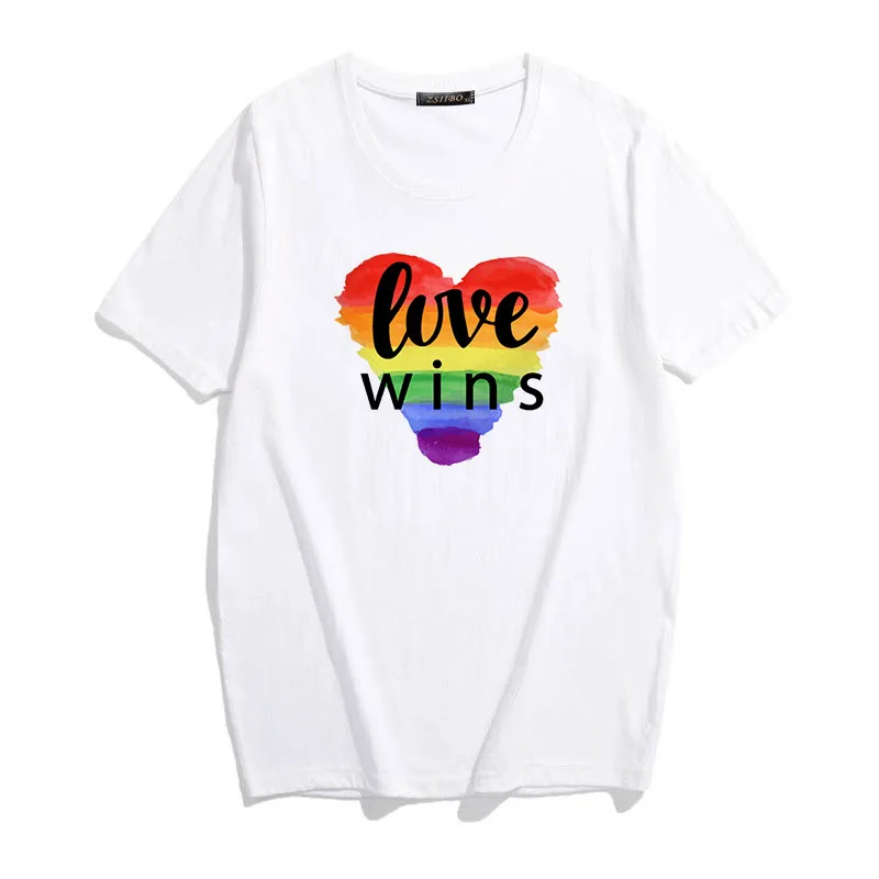 Футболка lgbt Love Wins для женщин повседневная женская футболка с радужным принтом