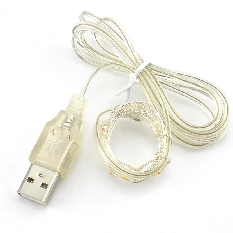 10 светодиодный/1 м USB управляемый ленточный светильник белый/теплый белый/RGB светодиодный Сказочный светильник s для наружной гирлянды рождественское свадебное украшение