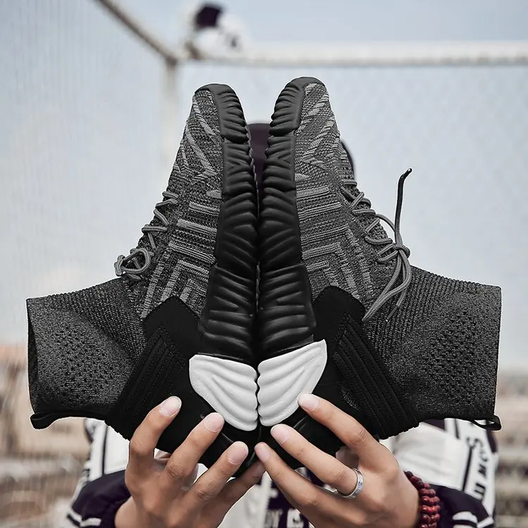 Мужские кроссовки с высоким берцем уличная мода весна 2019 |