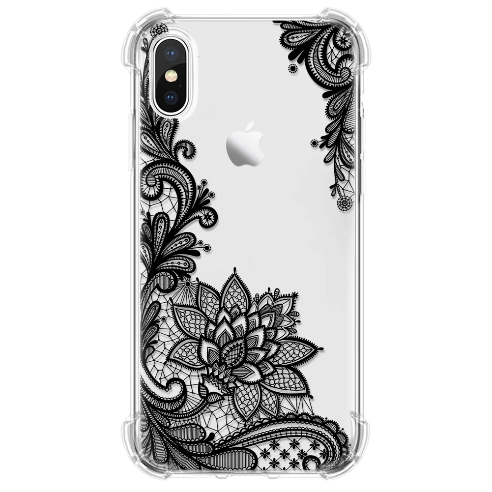 sxhua-he Чехол с "воздушной подушкой" для iPhone 7 Plus, 8, 5, 5S, SE, 11 Pro, Max, Кристальный Мягкий ТПУ чехол с цветами для iPhone X, 6, 6 S, XS, MAX, XR, противоударный чехол - Цвет: sxhua-he