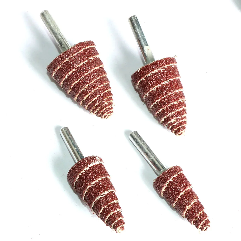 Коническая Шлифовальная головка, 1 дюйм, 16 мм/20 мм, зернистость 80 240, наждачная бумага, лепестковое колесо, полировка, шлифовка, вращающийся инструмент колесная дрель, хвостовик 6 мм, 5 шт.