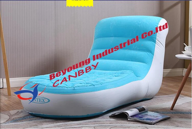 Синий Intex Splash Lounge L форма мягкое надувное кресло из ПВХ диван со спинкой, проколов дно