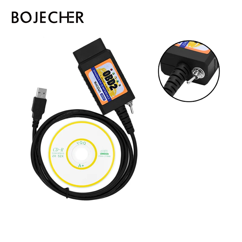 20 шт./лот MZ327 USB OBD2 с переключателем Диагностический Сканер Поддержка для моделей