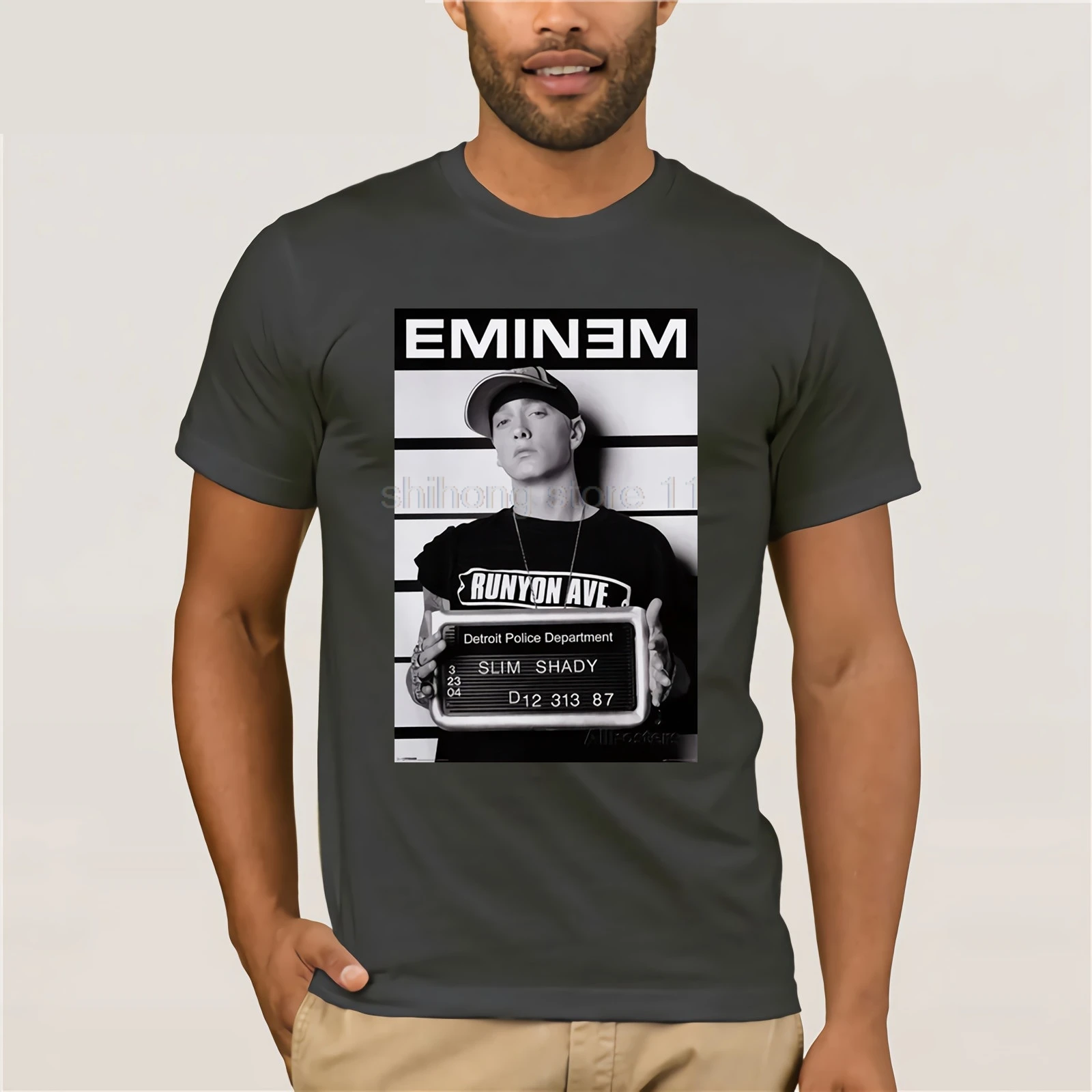 Мужская футболка с принтом в стиле хип хоп Rapper Eminem коротким рукавом лето