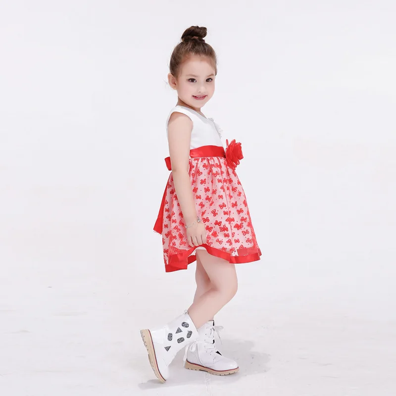 2017 Summer Children Girls Dresses Lovely Baby A Line Dress Kids Short Sleeve for Children's Clothing 2-7Y | Детская одежда и