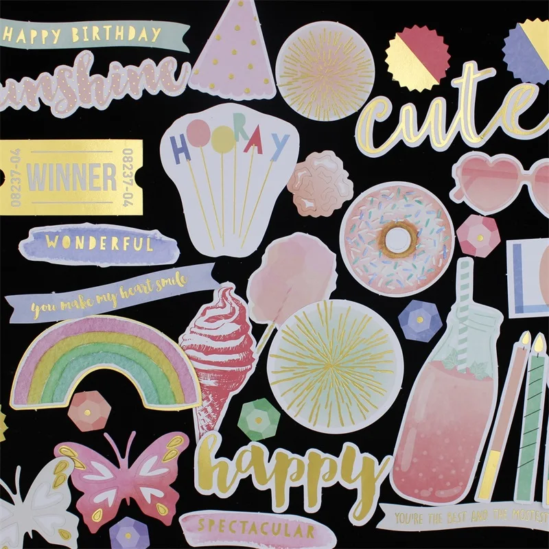 

KSCRAFT, 118 шт., красочный картон с надписью «You Make My Heart Smile», высечки для скрапбукинга, счастливый планировщик, создание открыток, проект журнала