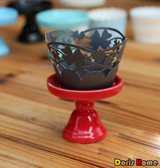 Free Shipping New Ceramic Cake Stand Hold 1 Cupcake For Wedding / Birthday Party Color Random 8pcs | Дом и сад