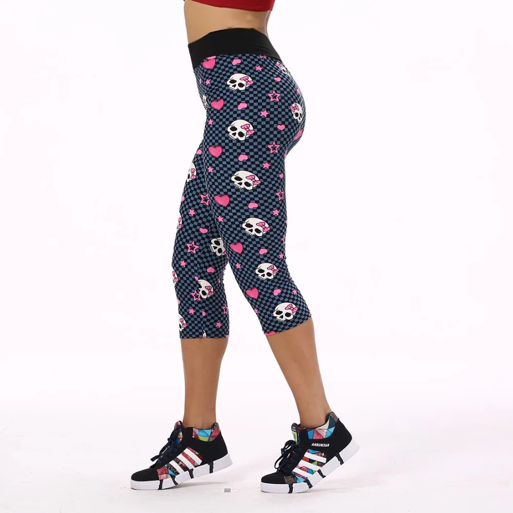 Горячие сексуальные новые Плюс Размер Женская мода Высокая талия череп печатных