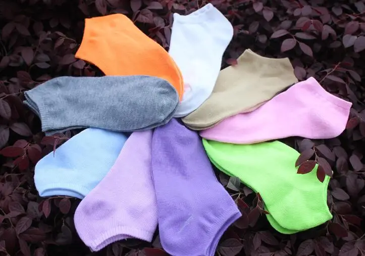 

20 pair/lots Women Casual Socks short Tube Cotton 5 pair/lot Ladies 10 Candy Solid Color High Quality Sock Fashion Female S66