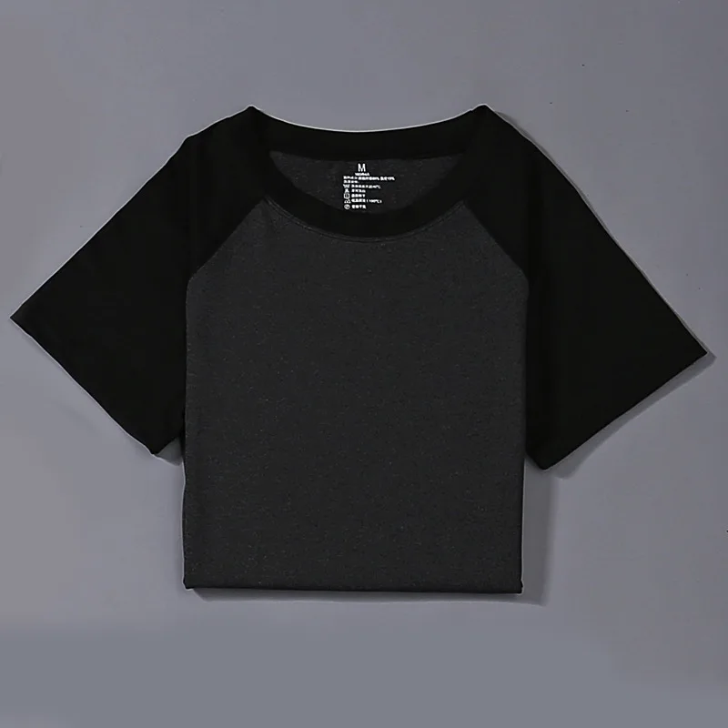 BLESSKISS XXL Женская Спортивная кофта Топ для занятий йогой Фитнес ткани с коротким рукавом для тренировок футболка для дам неоновые кроссовки футболка плюс Размеры - Цвет: T1884-GRAY