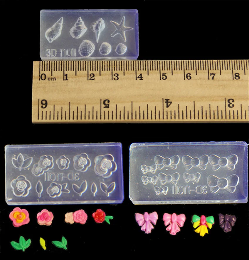Акриловая Форма для резьбы по ногтям милый прозрачный 3d шаблон Силиконовые