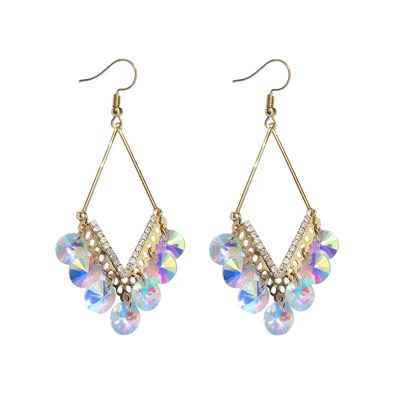 Геометрические длинные висячие серьги крупные с подвесками для женщин ювелирные