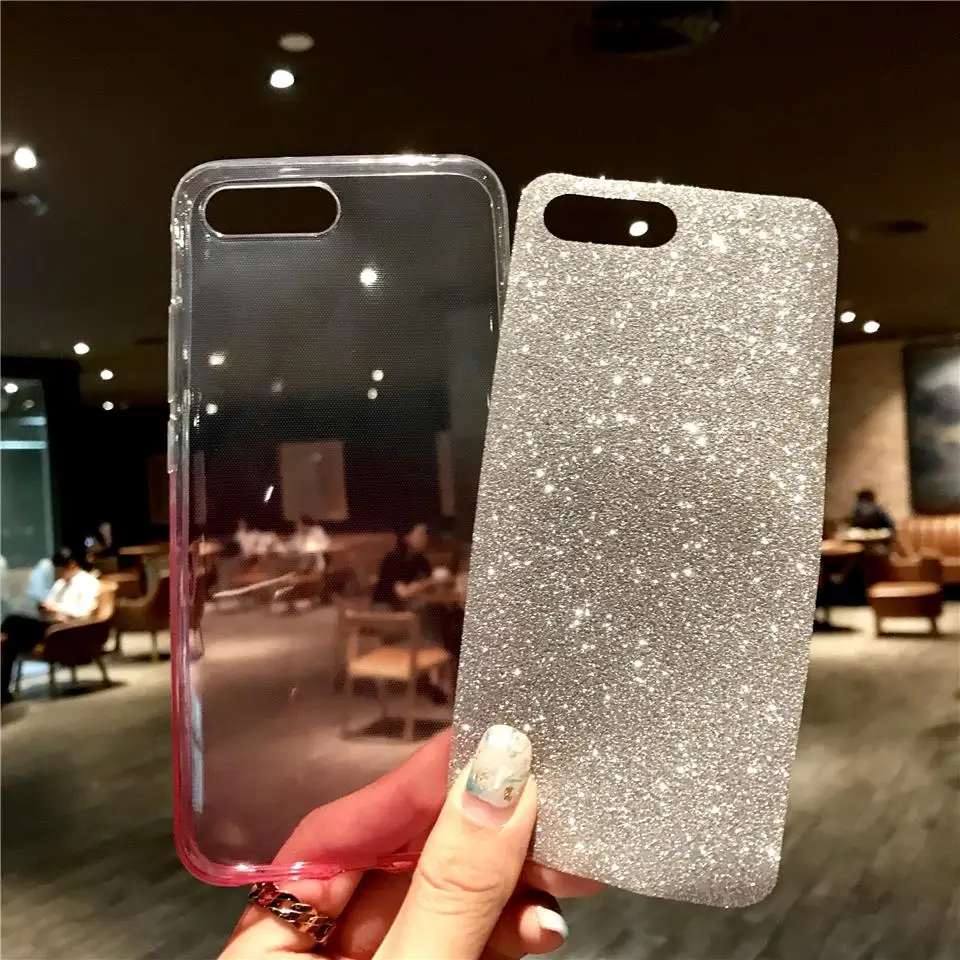 Glitter Gradient Silicone TPU Cover Honor 10 9 8 8X 7X Y6 Prime Y7 Y9 2018 Case Mate 20 Pro X P30 P20 Lite P10 Phone Cases |