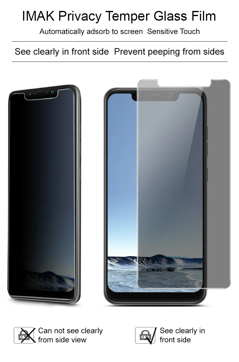 Для защиты конфиденциальности антибликовое стекло для Xiaomi Pocophone F1 закаленное стекло Xiaomi Poco F1 Защитная пленка для экрана Imak Анти-шпион Стекло