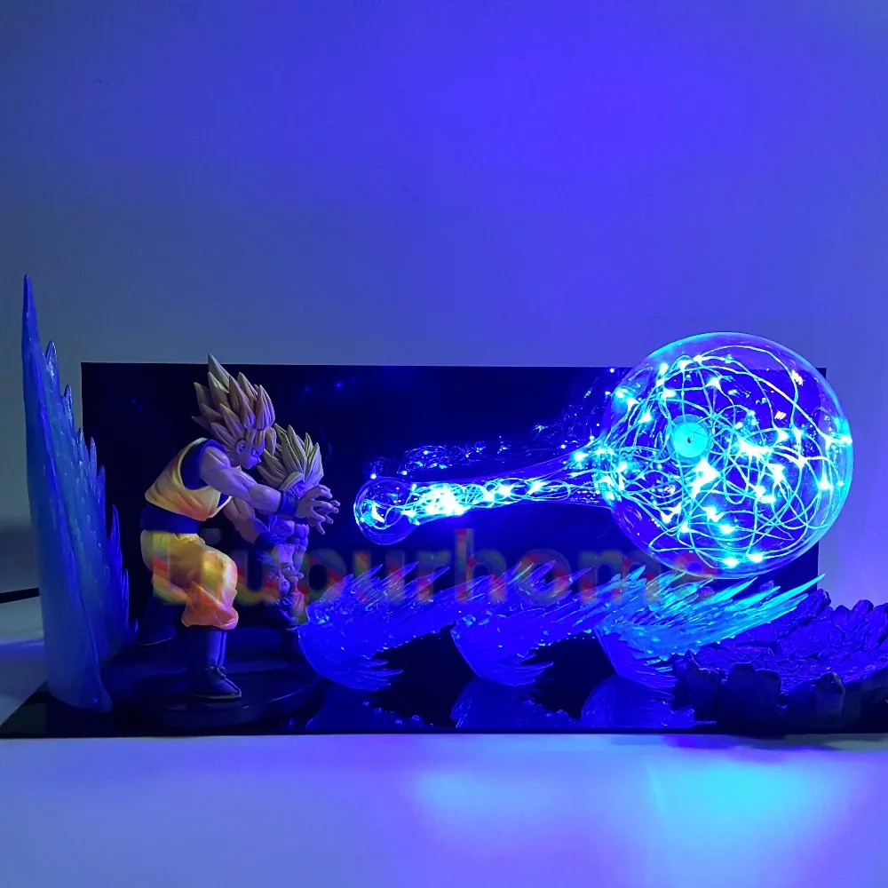 Dragon Ball Z настольная лампа Сон Гоку отец сон Гохан камехамеха Светодиодные ночные светильники аниме Жемчуг дракона Супер Saiyan освещение