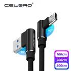 Кабель Micro USB для быстрой зарядки, 123 метра, 90 градусов, для Android, мобильный телефон, зарядный кабель, USB 2,0, кабель для синхронизации данных, 1 м, 2 м, 3 м
