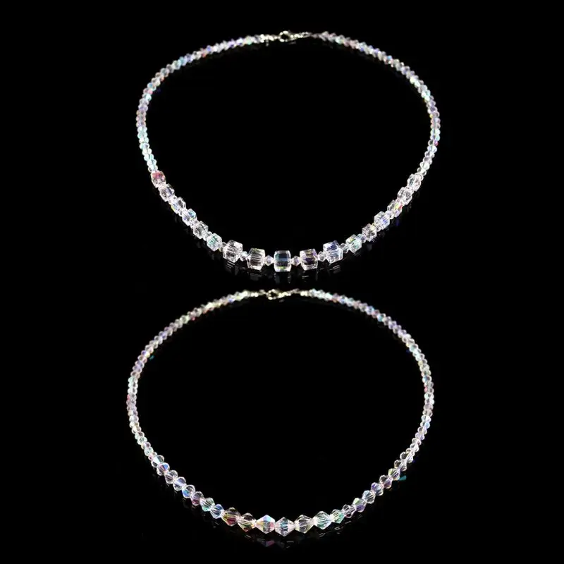 

Elegant Rainbow Aurora Crystals Necklace Chokers for Women Fashion Jewelry