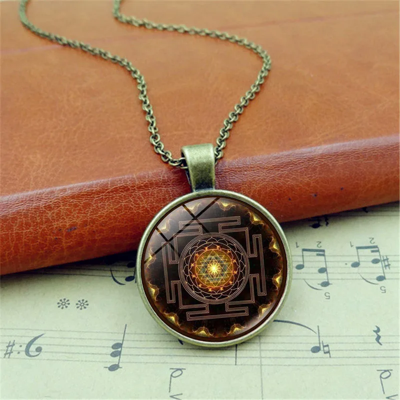 2019 модная буддийская Шри Янтра Подвеска Ожерелье Священная Геометрия