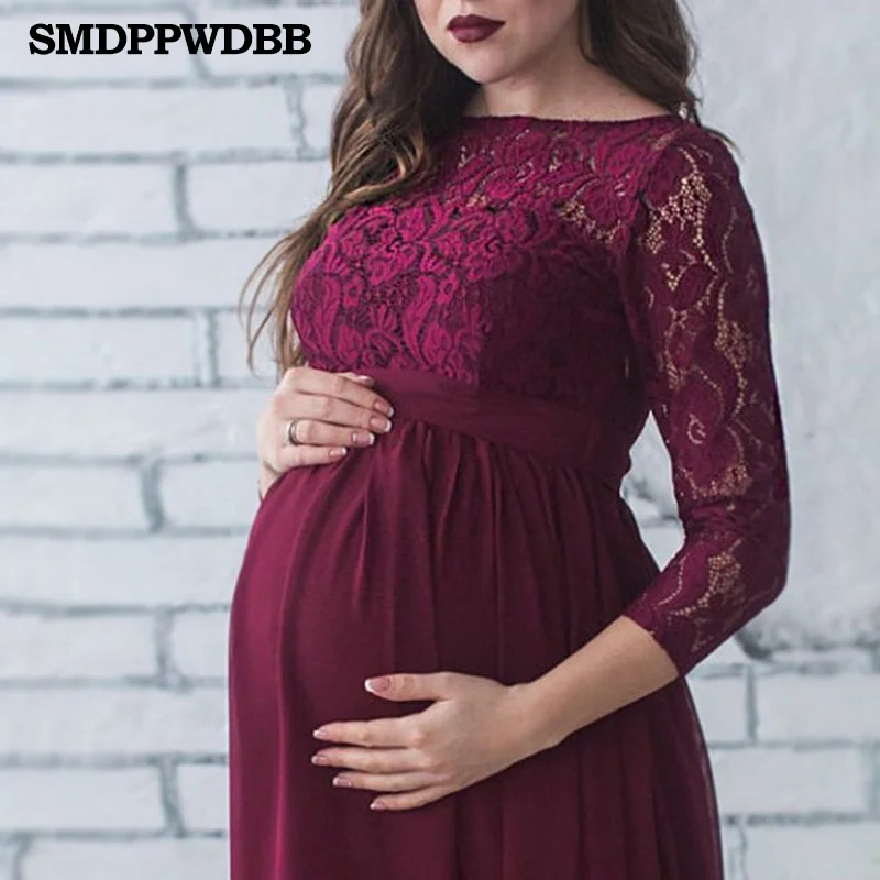 SMDPPWDBB кружевные платья для беременных плюс размер платье шифоновое реквизит