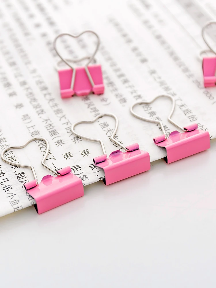 6 шт. милые кавайные розовые скрепки с сердечками для скрепок тестовые бумаги