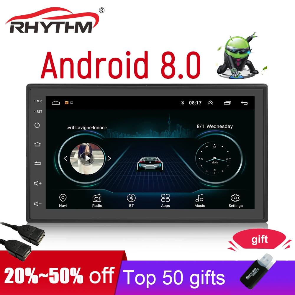 Новый 2din android 8 0 gps автомобиля Радио стерео Авто 7 &quotмультимедийный плеер bluetooth Wi Fi