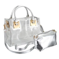 waterproof transparent shoulder jelly bag handbag 2pcs a set clear purse bags fashion messenger crossbody tote hand for girl bag