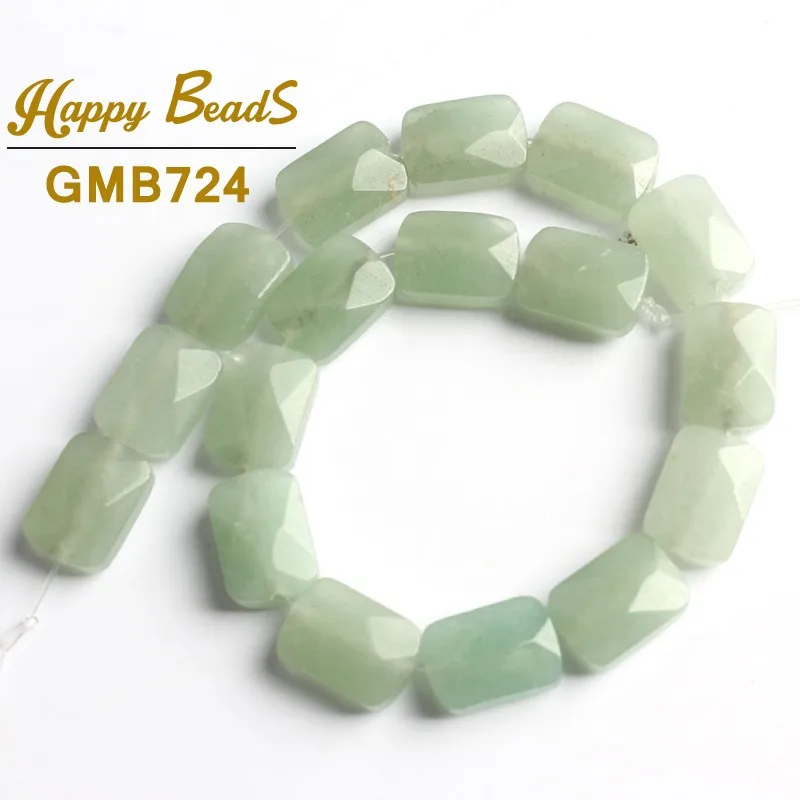Aventurine 8*12 мм натуральный граненый прямоугольник Агаты кварцевые бусины Свободные бусины для самостоятельного изготовления ювелирных изделий браслет ожерелье 20 см прядь - Цвет: Aventurine