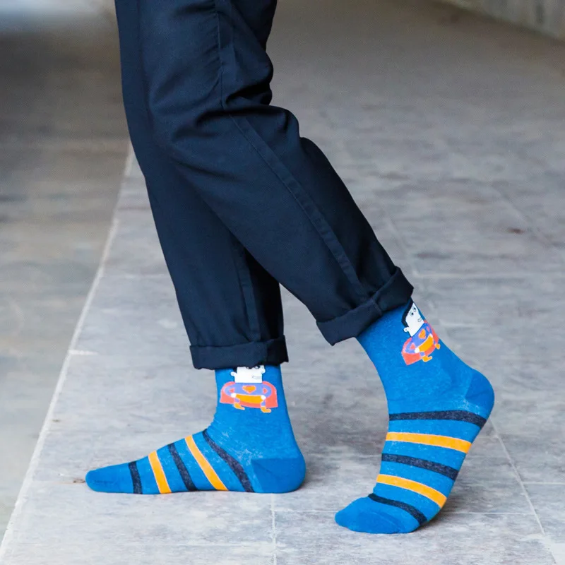 10 Пар/лот 2015 тенденция мужские носки мультфильм Супермен серии мужской хлопок