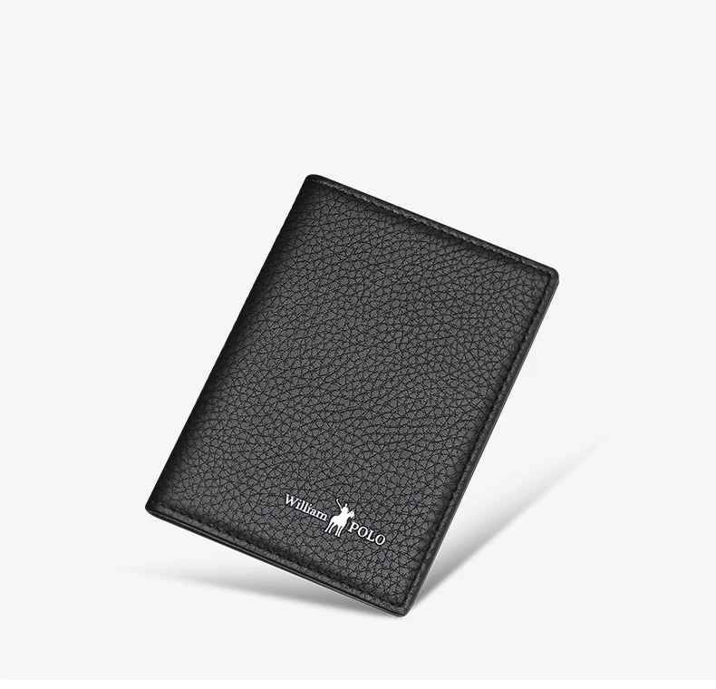 Black Дизайнерский модный кожаный бумажник, мужской тонкий короткий бумажник для держателей карт, мини-кошелек, черный, PL185165 - Цвет: Black