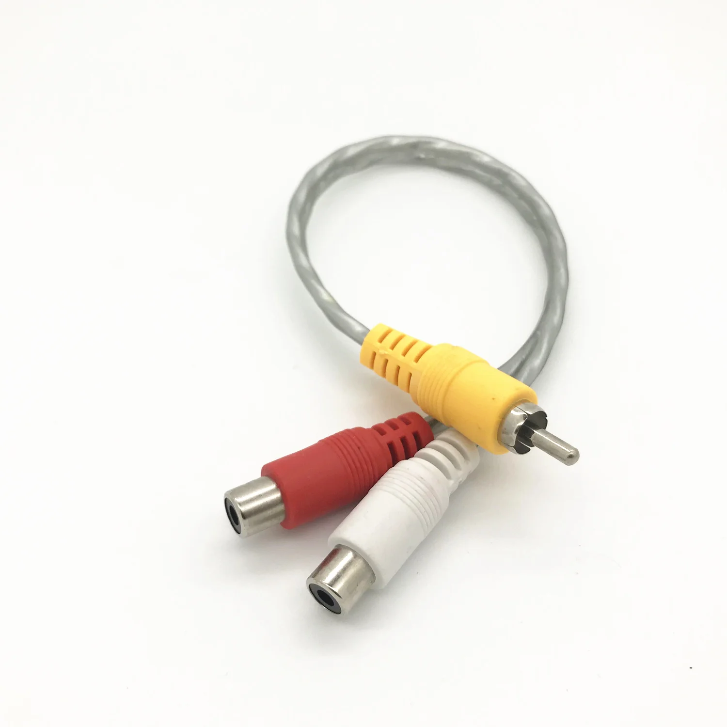 Бесплатная доставка 1 RCA папа моно 2 мама стерео аудио сплиттер A/V Y кабель |