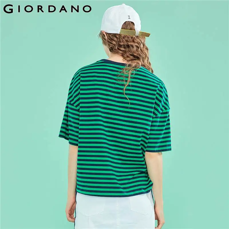Футболка Giordano женская эластичная мягкая футболка в полоску|Футболки| |