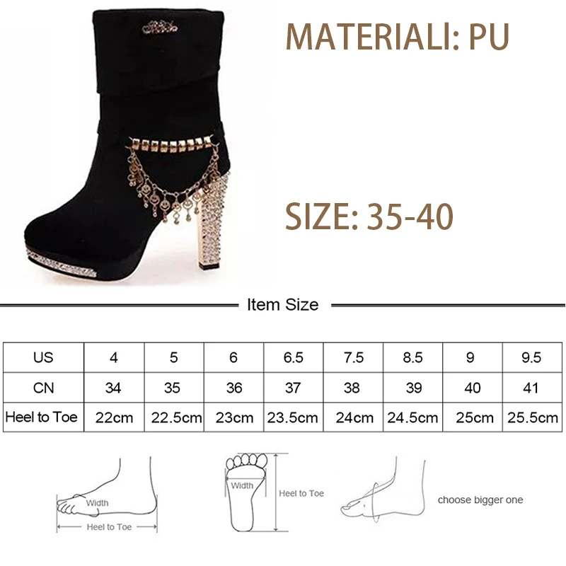 Женские меховые ботинки на высоком каблуке Ms. Noki синие/черные из флока для женщин