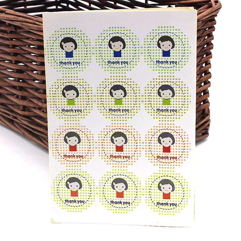 DONYAMY 120 шт милые девушки спасибо подарок крафт-стикер печенья торт этикетки