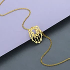 Ожерелье Chandler с головой животного, стальное ожерелье, оригами, полые тонкие цепи, ожерелья из нержавеющей стали, детские рождественские ожерелья
