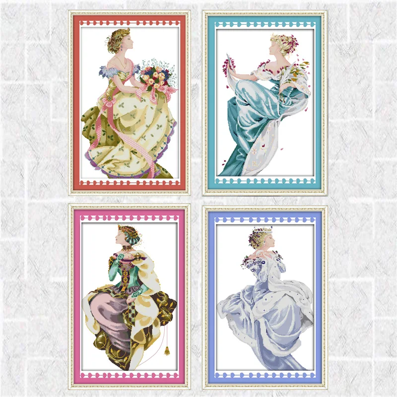 Joy Sunday Flower fairy серия Набор для вышивки крестом 11CT печатная ткань 14CT холст DMC Вышивка крестом с фабрики