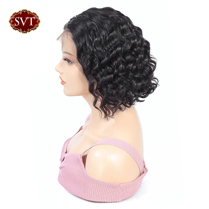 SVT Bob 13x4 парики на шнурках для черных женщин короткие человеческие волосы