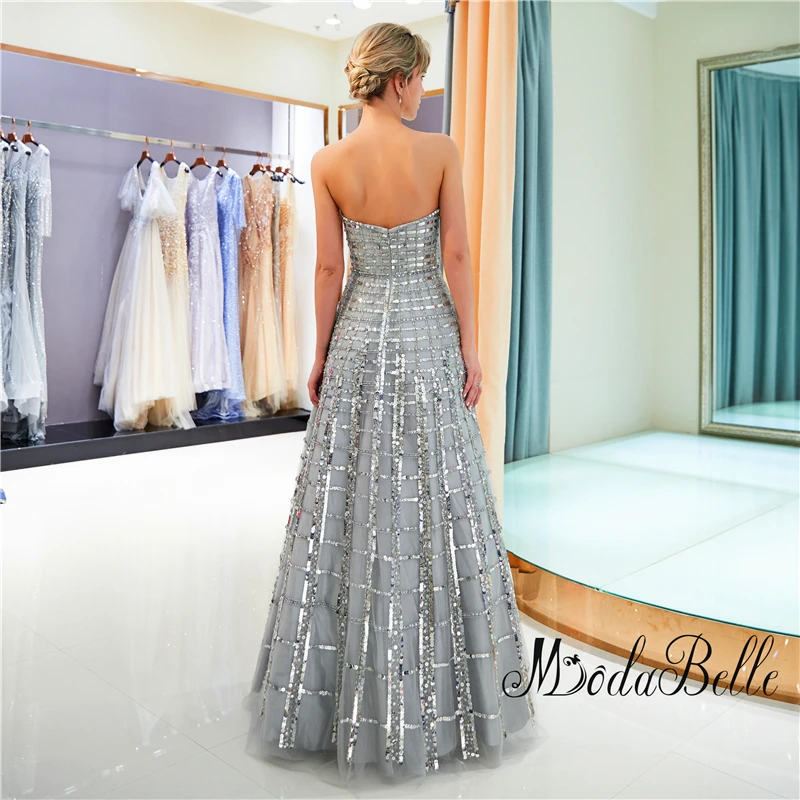 modabelle sparkly gorgeous sequin sliver prom dresses A line high quality vestidos de fiesta sweetheart formal gowns elegant new | Свадьбы и