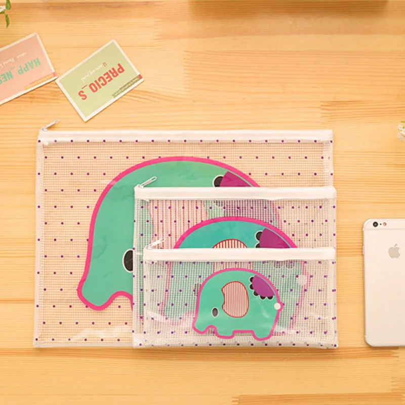 Мультяшный слон ПВХ пенал чехол папка для документов сумка наполнения офисная