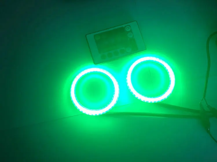 2x60 75 80 90 100 120 140 мм RGB Angel Eye светодиодный автомобильный светильник для мотоцикла, галогенные кольца, водонепроницаемый автомобильный головной светильник, светодиодный светильник для автомобиля