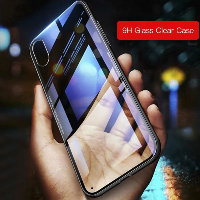 Закаленного Стекло чехол для iPhone 7 8 6 s плюс мягкая TPU силиконовая кромка Полный
