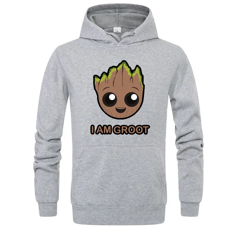 I AM GROOT мужские/женские худи с принтом толстовки осенне-зимняя теплая толстовка