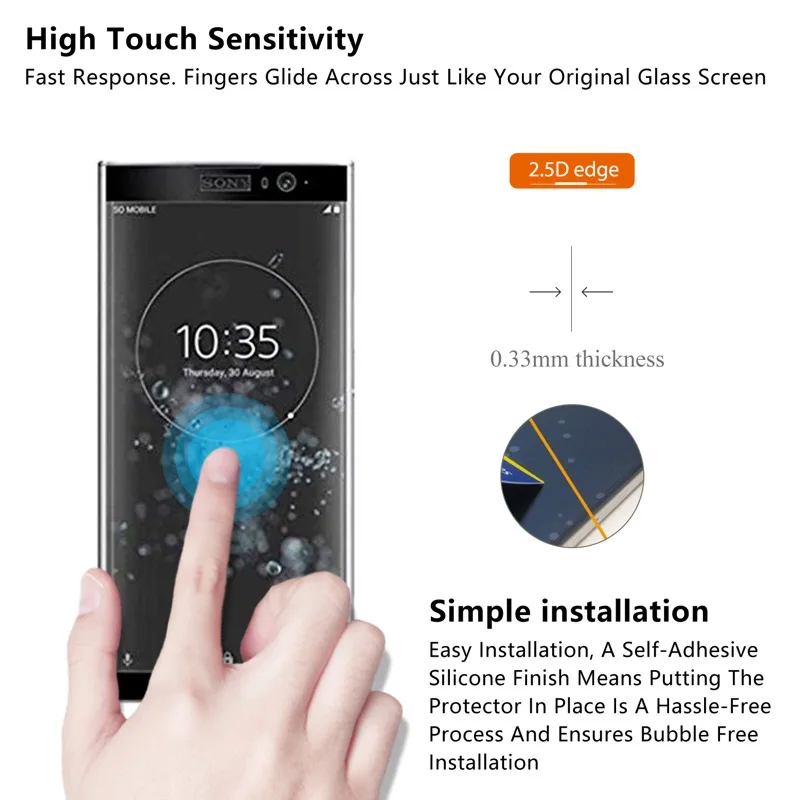 Полное покрытие, закаленное стекло для sony Xperia XA2 Plus, Защита экрана для sony Xperia XA2 Plus 6,0, гальваническая защитная пленка