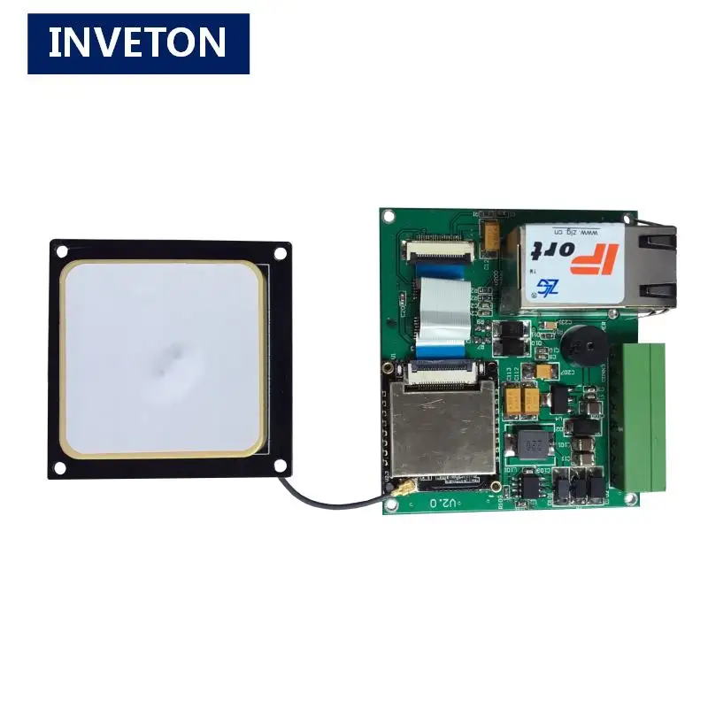 Модуль считывания UHF RFID RS232/TCP IP интерфейс + 2 дБи керамическая антенна короткий