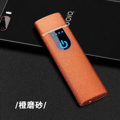 Лазерная зажигалка с логотипом, USB Электронная Вольфрамовая турбо-зажигалка с сенсорным плазменным ARC зажигалки ультра тонкая для сигарет курить
