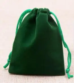green 10 шт./лот 7x9 см небольшой шнурок черные красные бархатные украшения сумка подарки Ювелирные сумки Свадебные Рождественские мешки для упаковки - Цвет: green