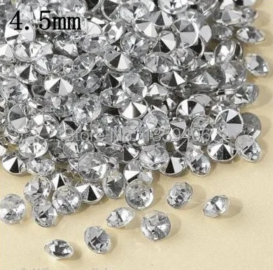 1000 шт./лот (24 г) 4 5 мм 1/3 карат серебро акрил Dimond Конфетти Свадебные вечерние