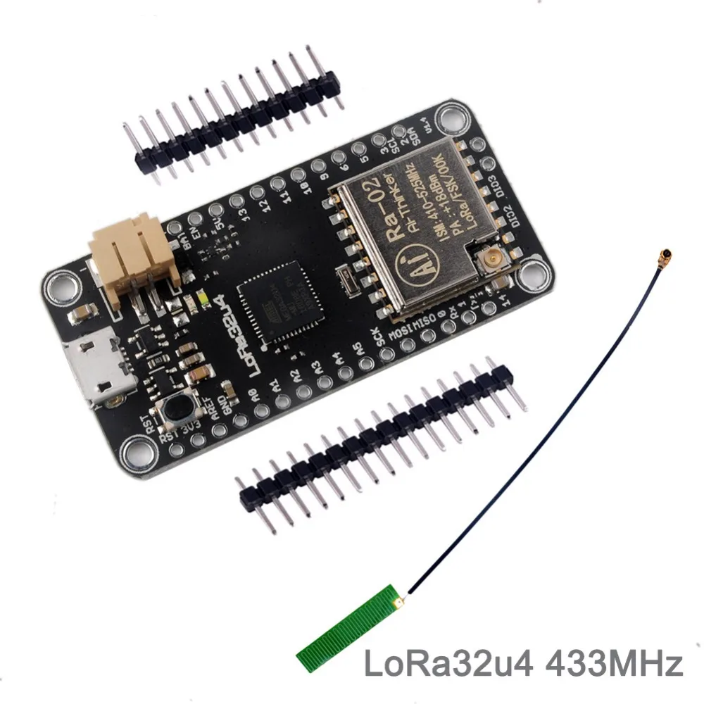 RCmall LoRa32u4 RA02 Lora модуль макетная плата 433 МГц RA-02 дальней связи 1 км LiPo Atmega32U4 SX1278 для Arduino
