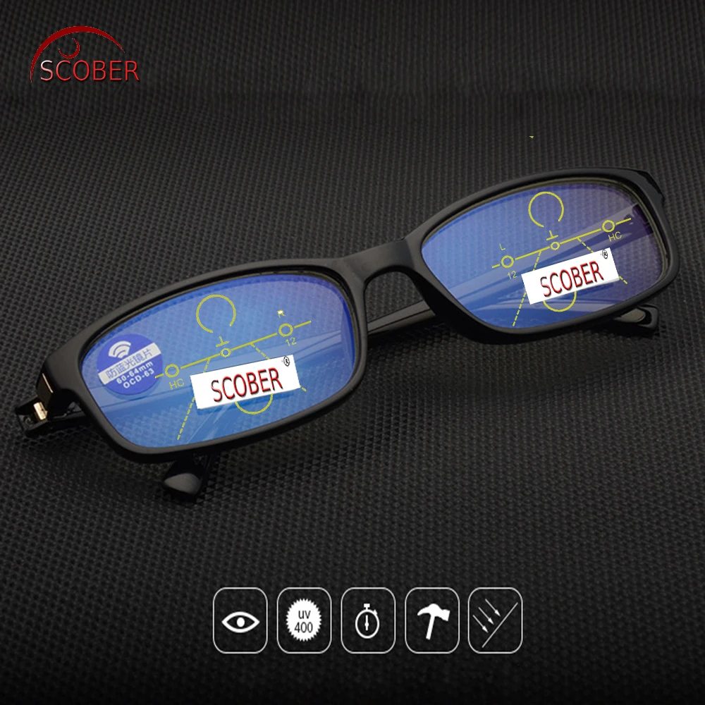 

Progressive Multifocal Reading Glasses Designer Hand Made Frame Black Eyeglasses See Near And Far TOP 0 ADD +1 To +4