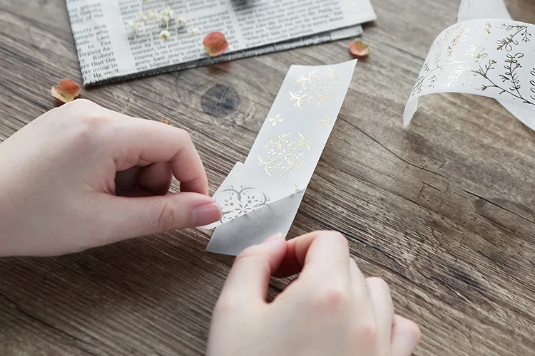 40 мм* 5 м горячего тиснения васи лента японский маскировки DIY Скрапбукинг Стикеры