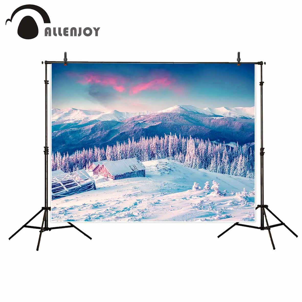 Allenjoy Новые поступления фоны для фотосъемки огня Yunshan снег Зимний дом лес фон
